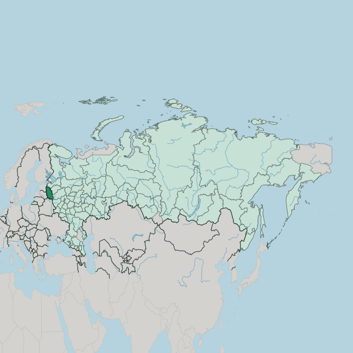 Map showing Pskov Oblast — In Russia