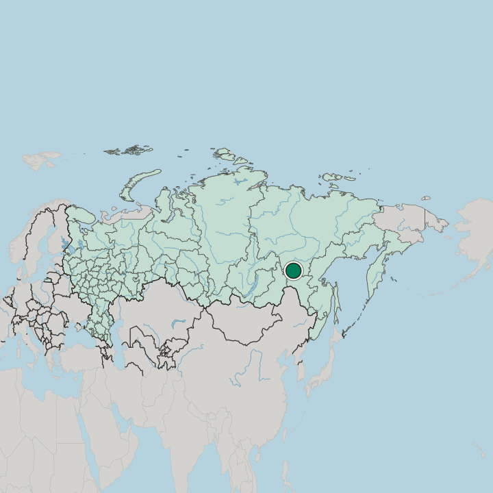 Map showing Neryungri — In Russia