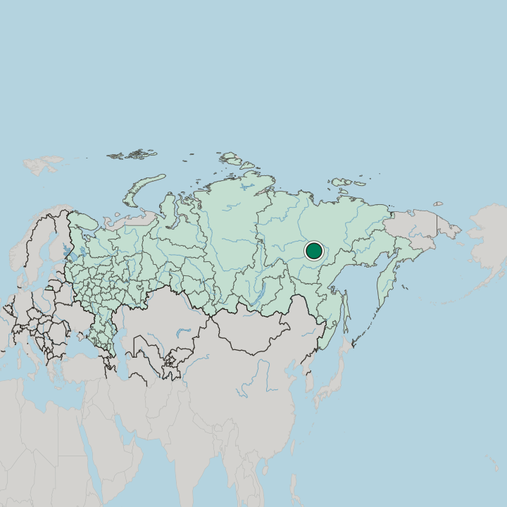 Map showing Yakutsk — In Russia