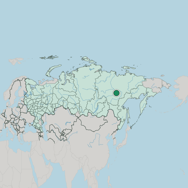 Map showing Yakutsk — In Russia