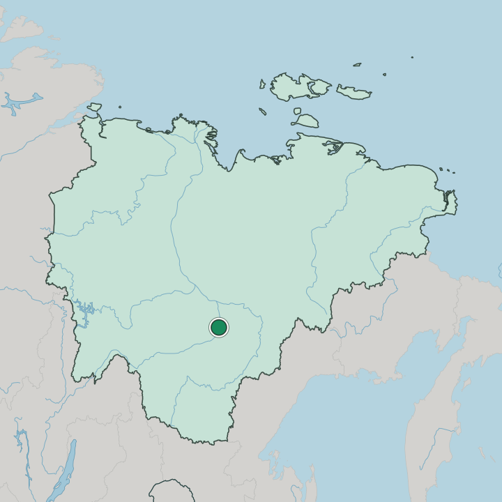 Map showing Yakutsk — In Republic of Sakha (Yakutia)