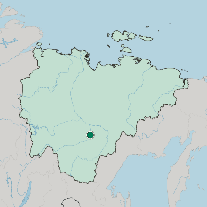 Map showing Yakutsk — In Republic of Sakha (Yakutia)