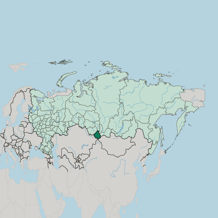 Map showing Respublika Altay — In Russia