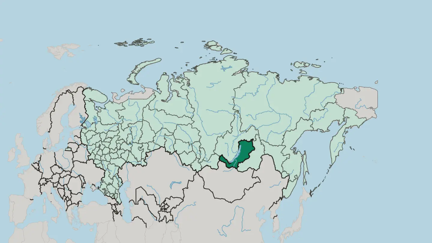 Map of Respublika Buryatiya in Russia