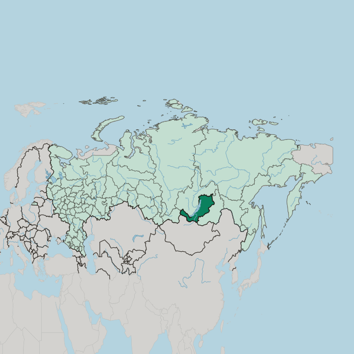 Map showing Respublika Buryatiya — In Russia