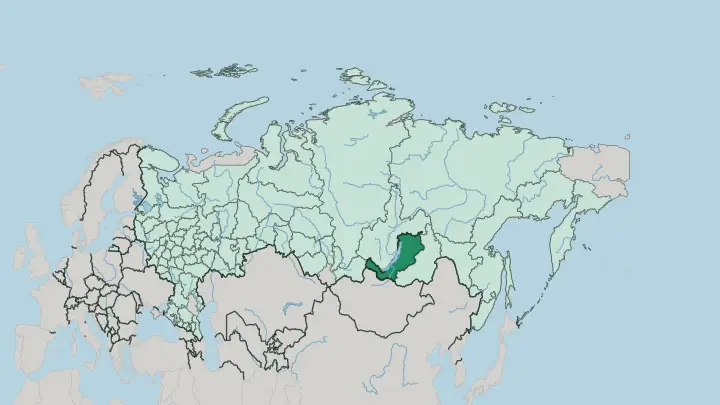 Map of Respublika Buryatiya in Russia