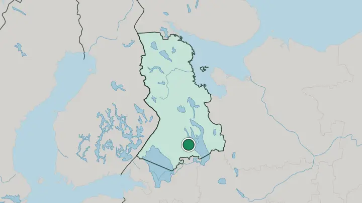 Map of Petrozavodsk in Russia