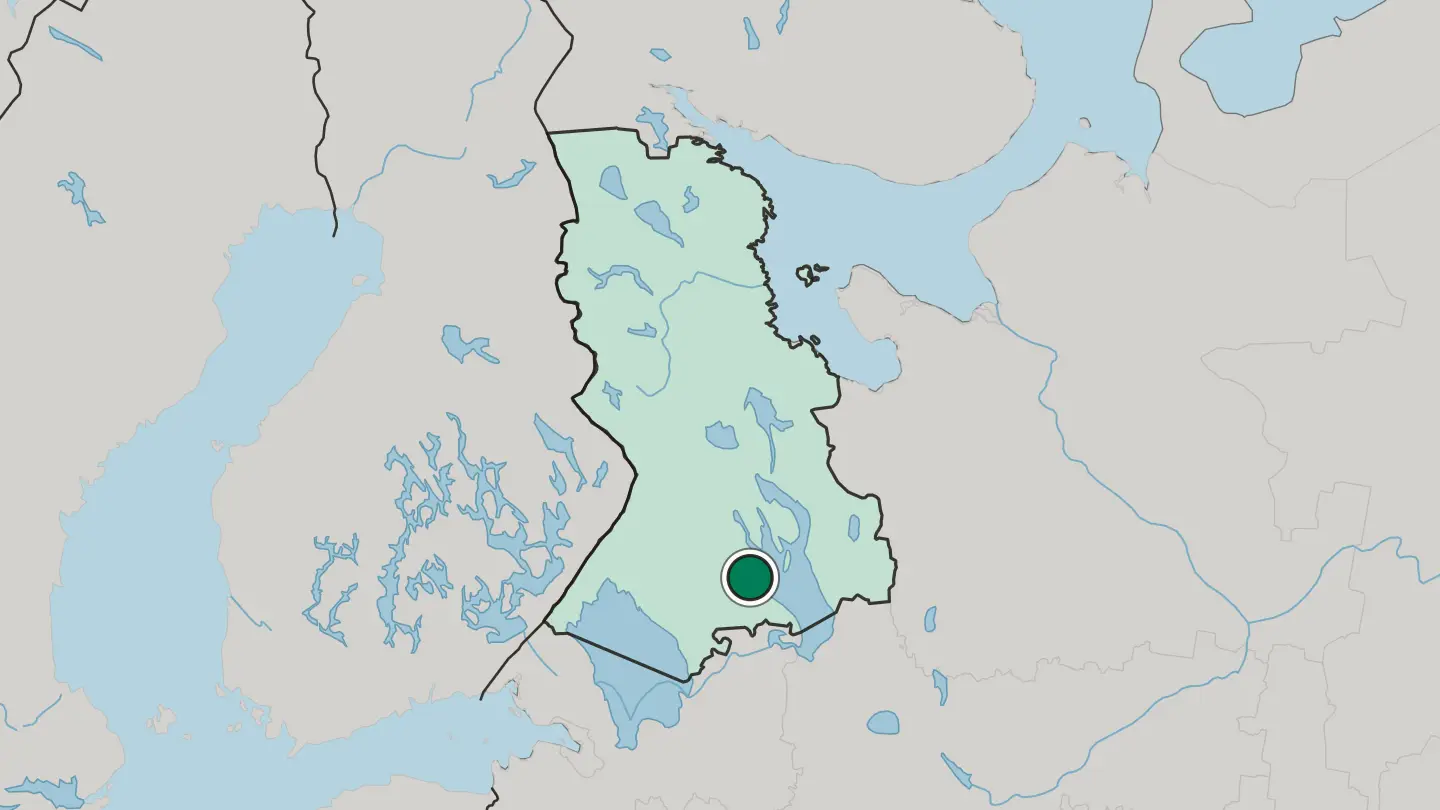 Map of Petrozavodsk in Russia