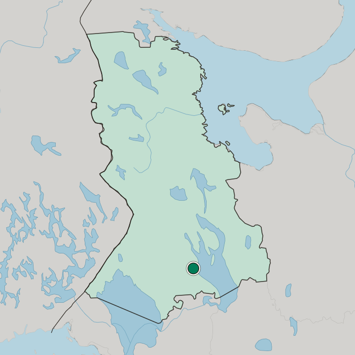 Map showing Petrozavodsk — In Respublika Kareliya