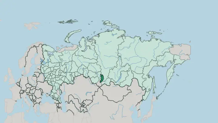 Map of Respublika Khakasiya in Russia