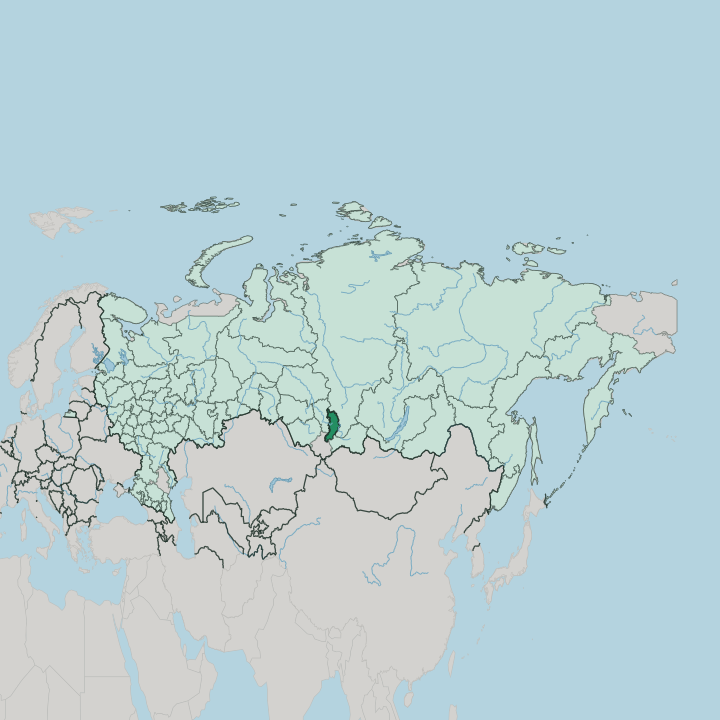 Map showing Respublika Khakasiya — In Russia