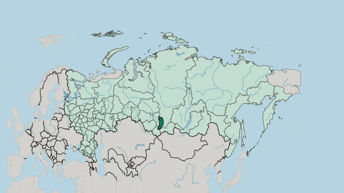 Map of Respublika Khakasiya in Russia