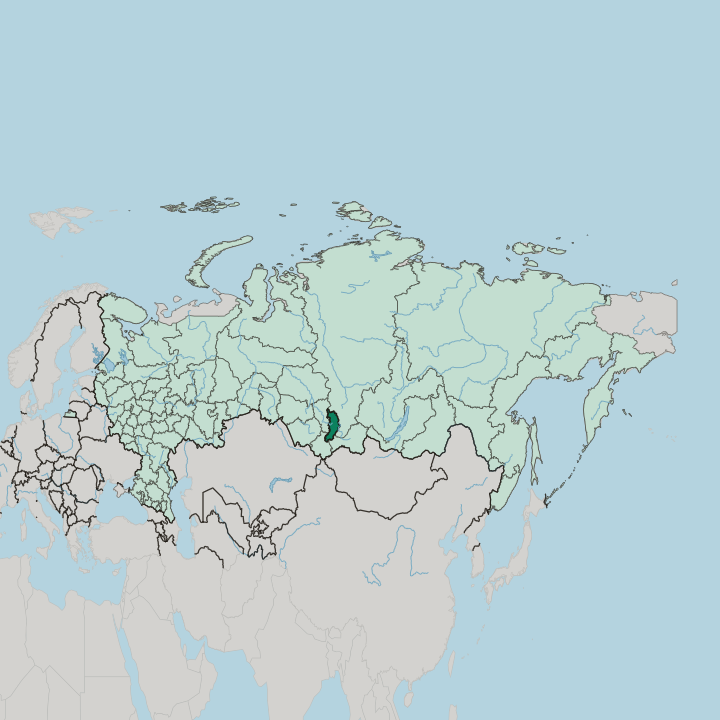 Map showing Respublika Khakasiya — In Russia