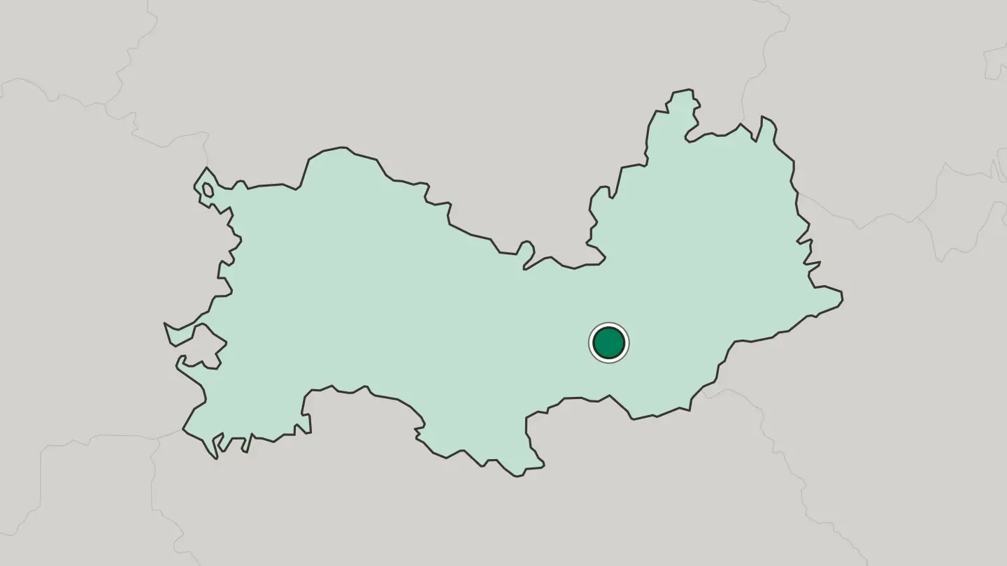 Map of Saransk in Russia