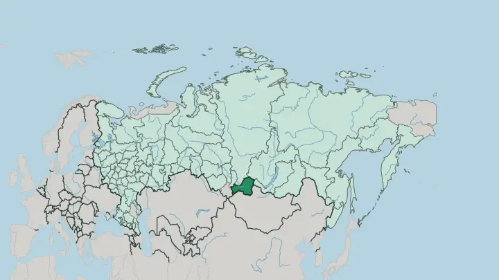 Map of Respublika Tyva in Russia