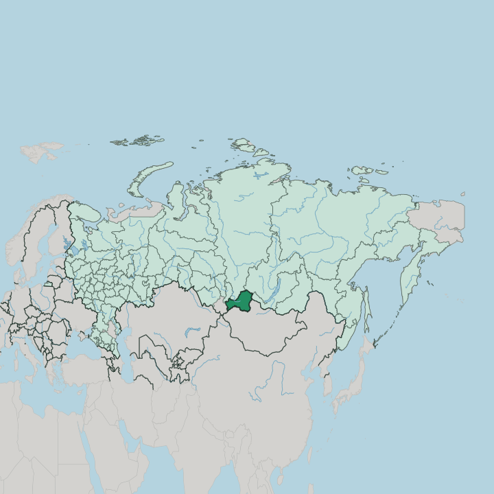Map showing Respublika Tyva — In Russia