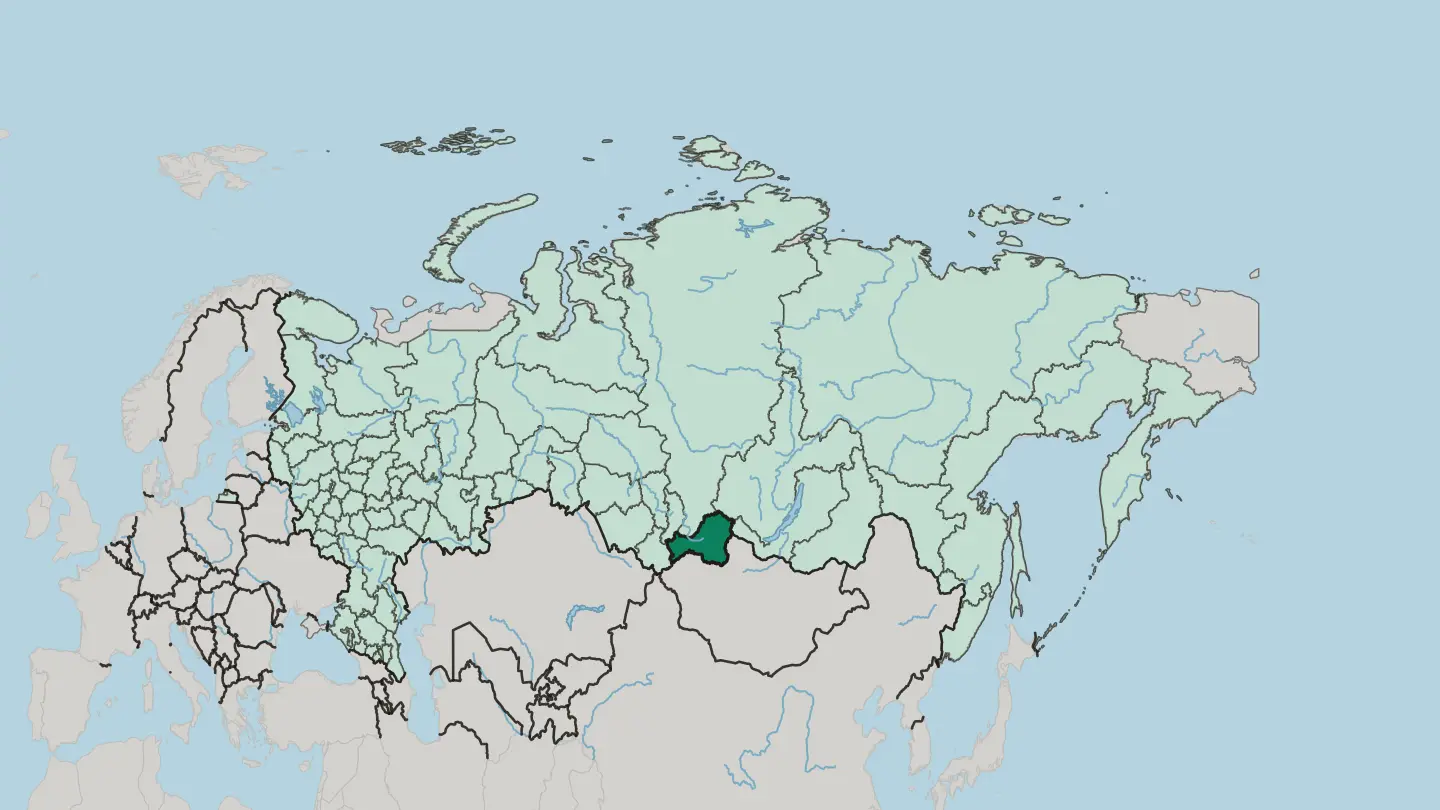 Map of Respublika Tyva in Russia