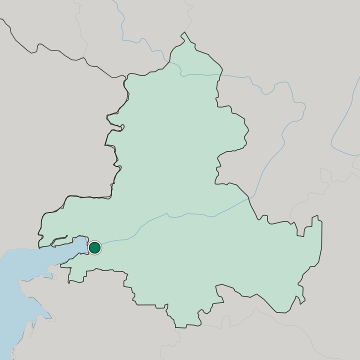 Map showing Azov — In Rostov Oblast
