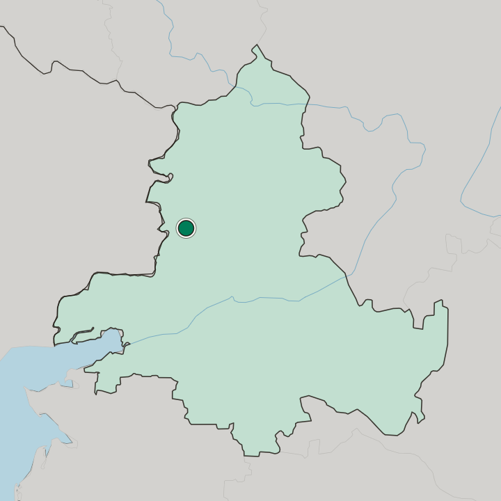 Map showing Kamensk-Shakhtinsky — In Rostov Oblast