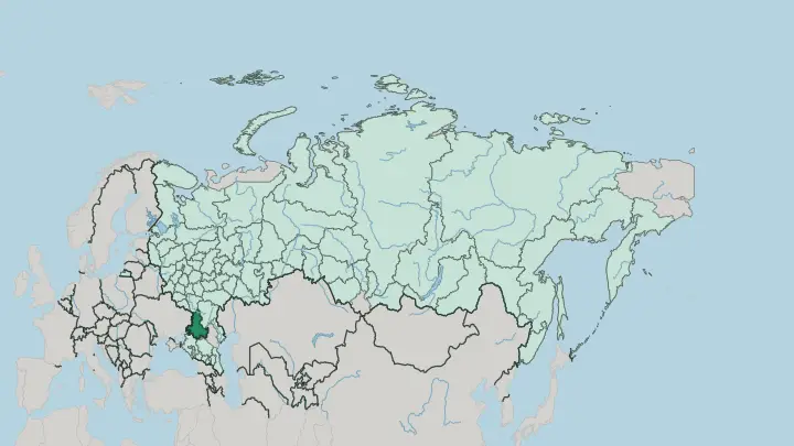 Map of Rostov Oblast in Russia