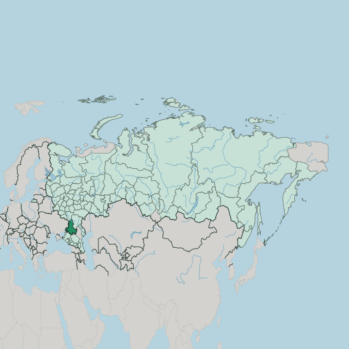 Map showing Rostov Oblast — In Russia