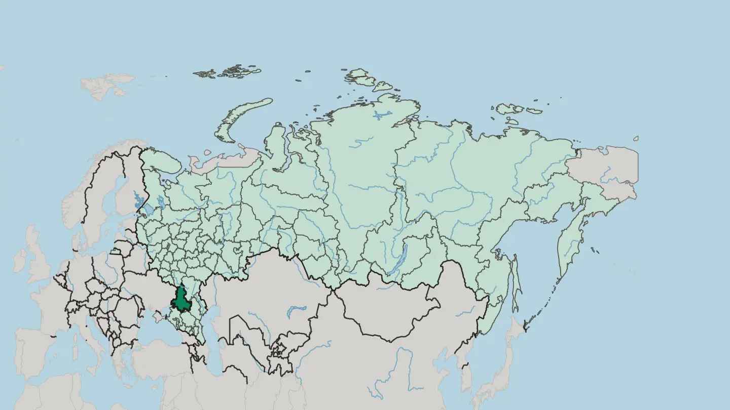 Map of Rostov Oblast in Russia