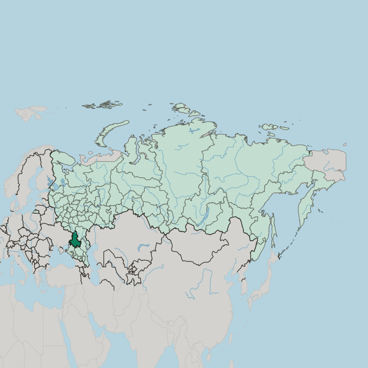 Map showing Rostov Oblast — In Russia