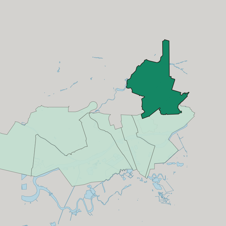 Map showing Pervomayskiy Raion — In Rostov-on-Don
