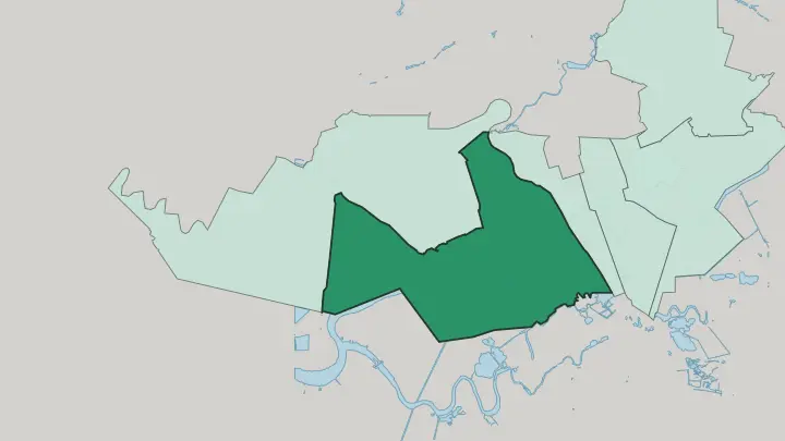 Map of Zhelenodorozhny District in Rostov-on-Don