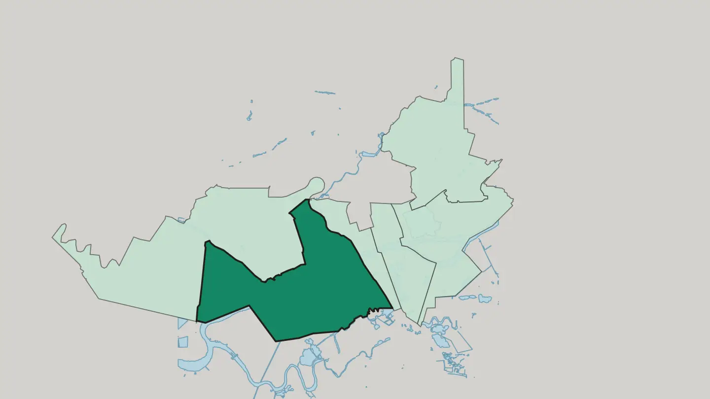 Map of Zhelenodorozhny District in Rostov-on-Don