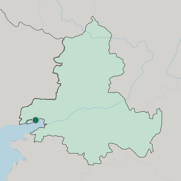 Map showing Taganrog — In Rostov Oblast