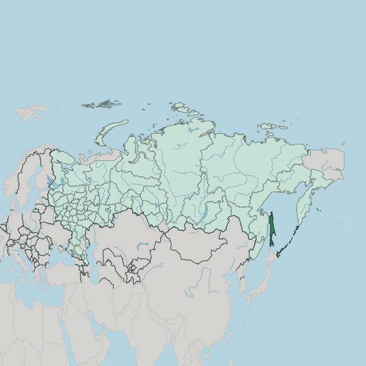 Map showing Sakhalin Oblast — In Russia
