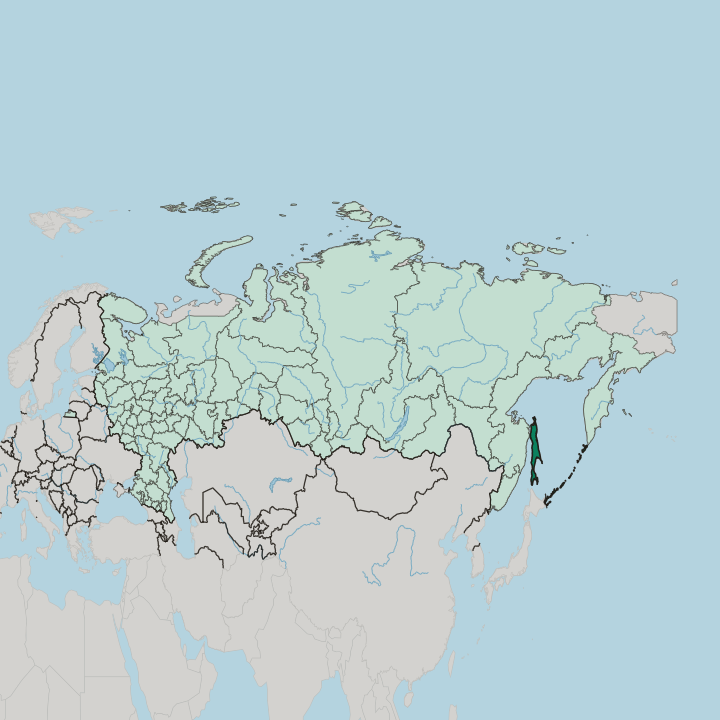 Map showing Sakhalin Oblast — In Russia
