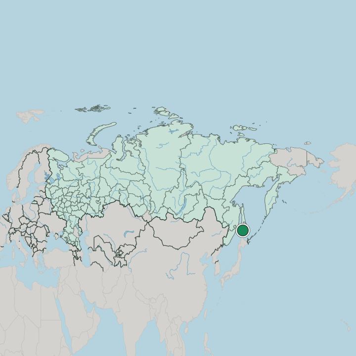 Map showing Yuzhno-Sakhalinsk — In Russia