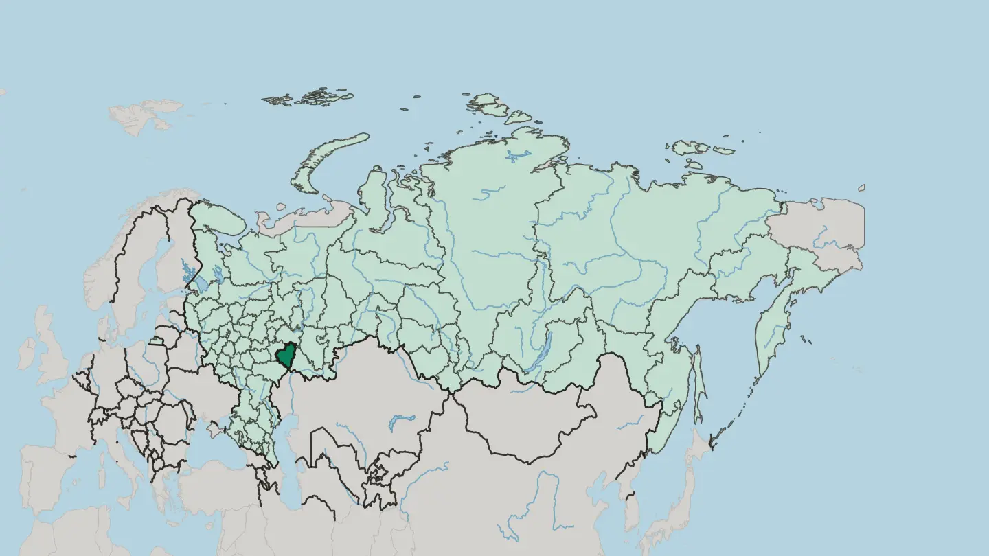 Map of Samara Oblast in Russia