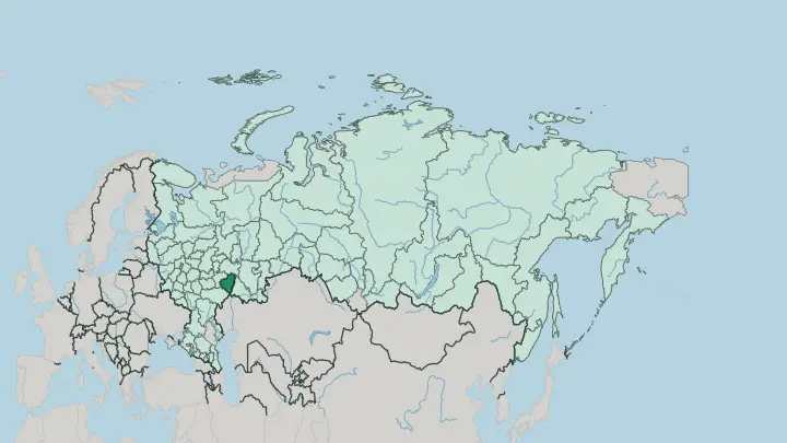 Map of Samara Oblast in Russia