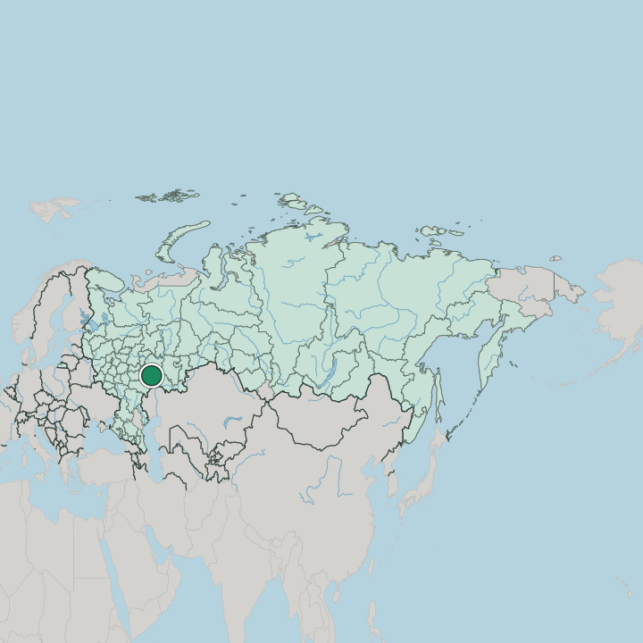 Map showing Samara — In Russia