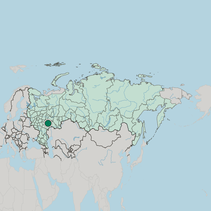 Map showing Syzran — In Russia