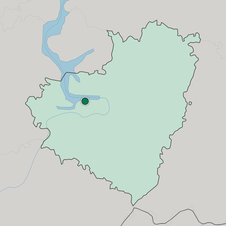 Map showing Zhigulëvsk — In Samara Oblast