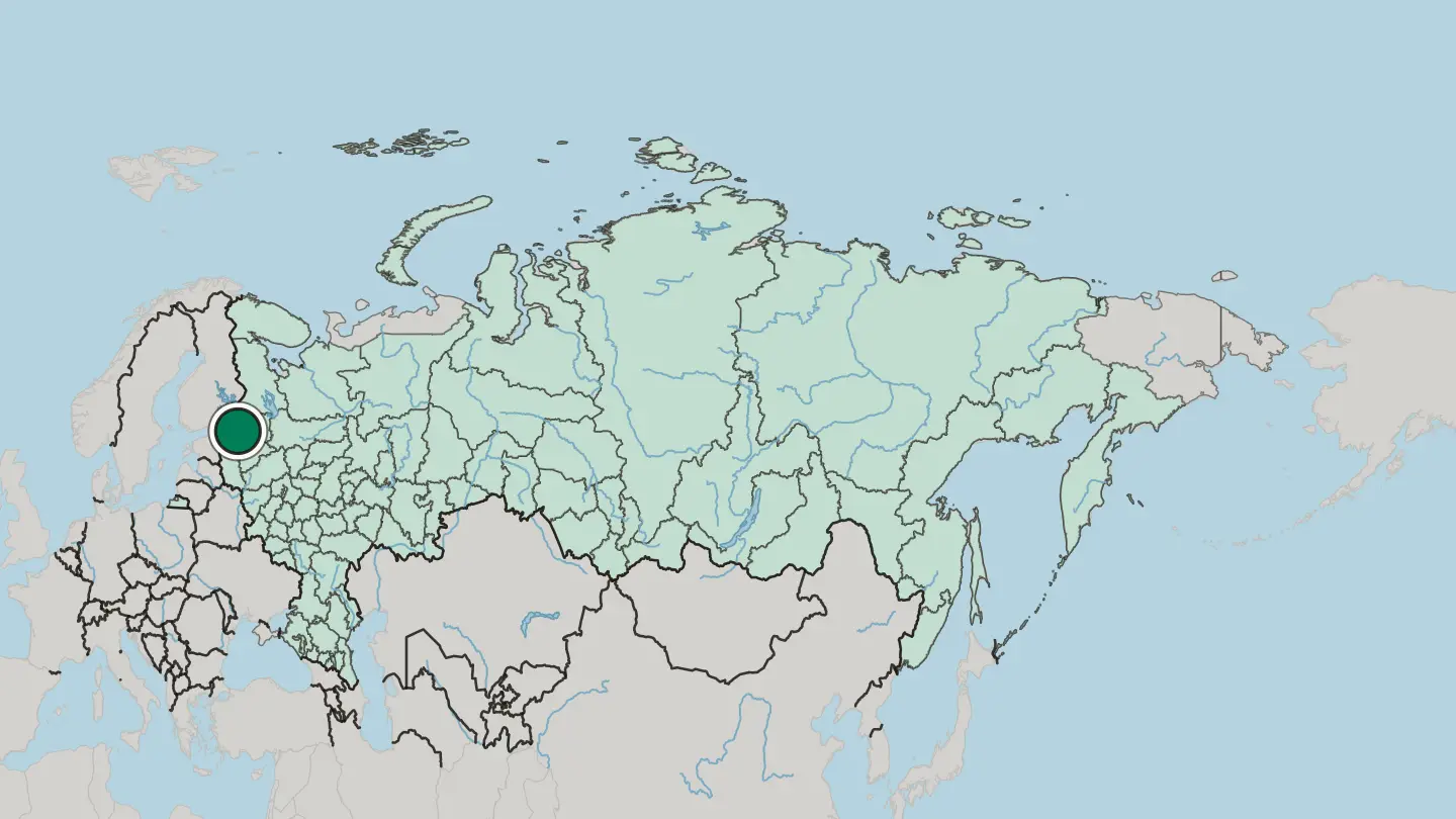 Map of Saint Petersburg in Russia