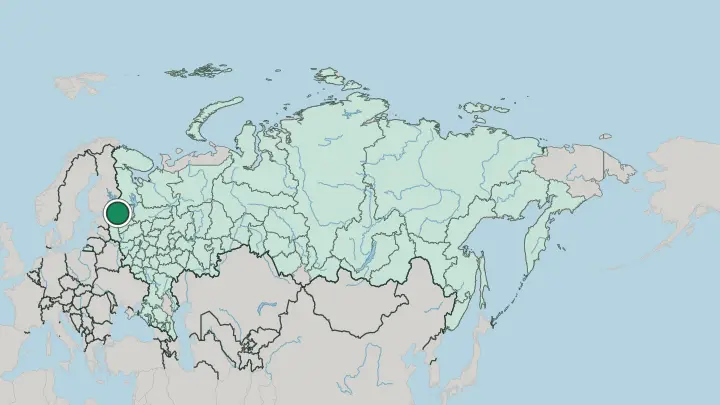 Map of Saint Petersburg in Russia