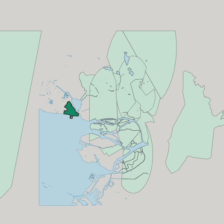 Map showing Lakhtinskiy — In Saint Petersburg