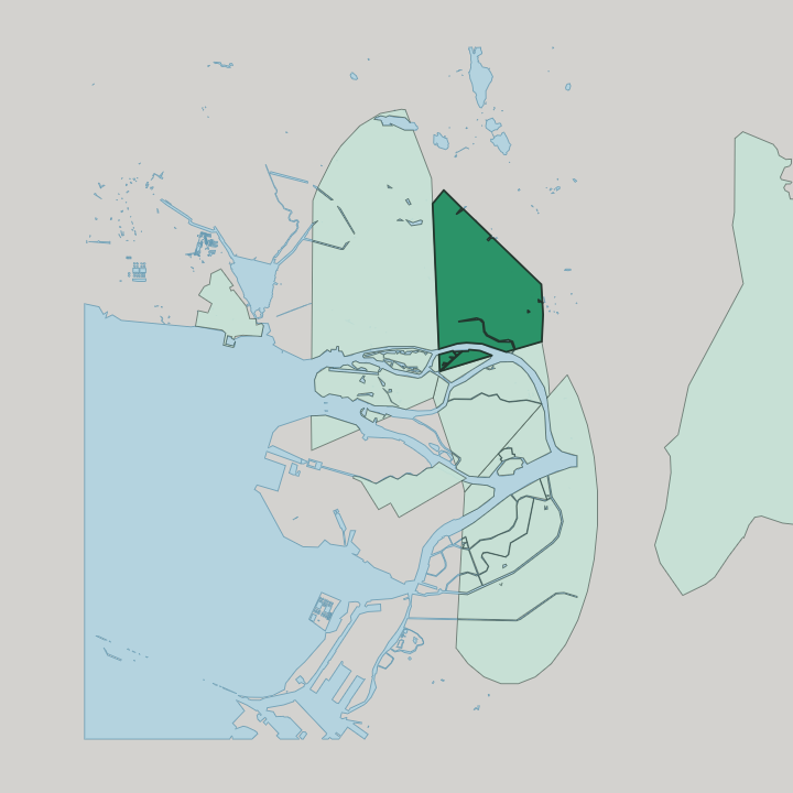 Map showing Novaya Derevnya — In Saint Petersburg