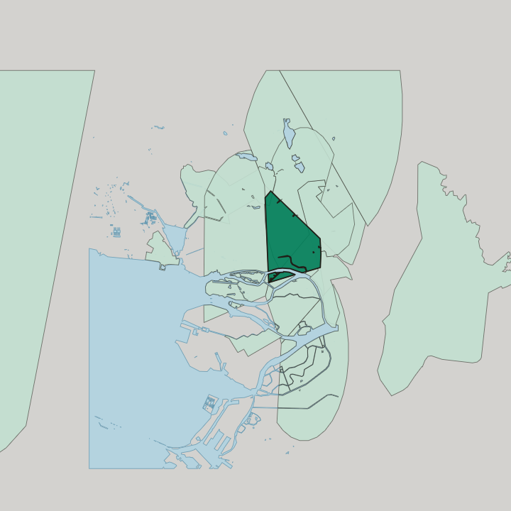Map showing Novaya Derevnya — In Saint Petersburg