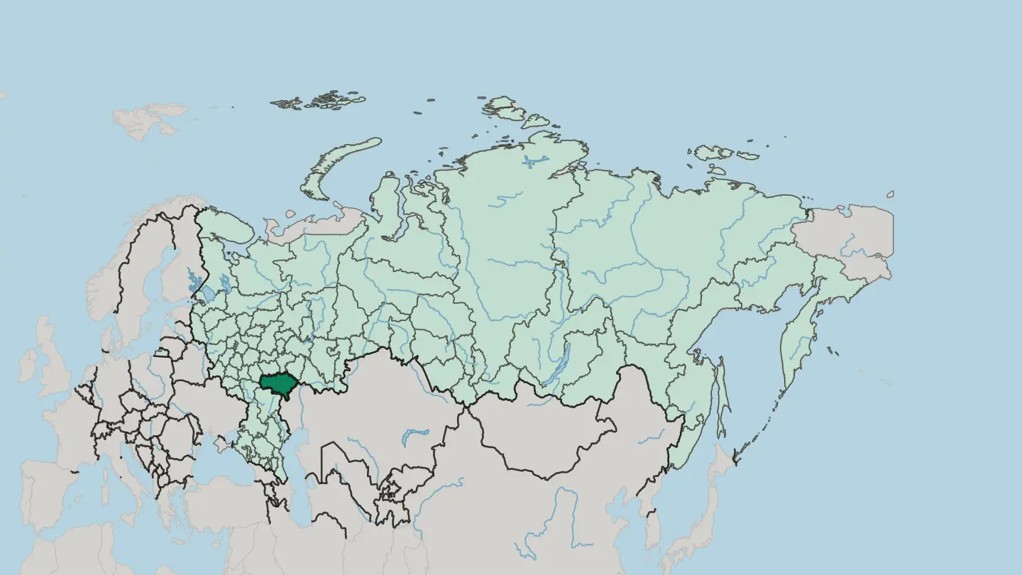 Map of Saratovskaya Oblast in Russia