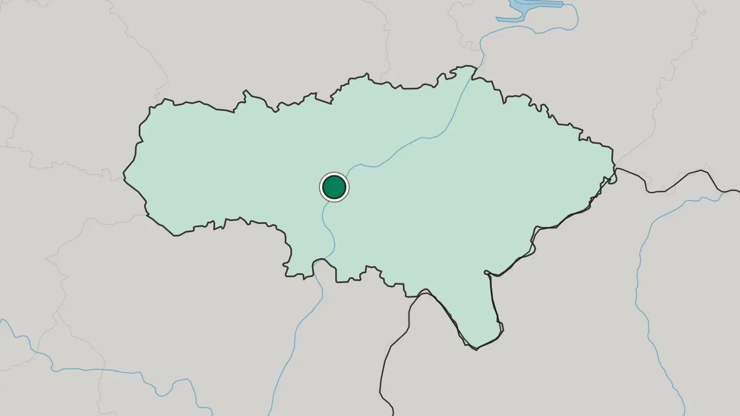 Map of Saratov in Russia