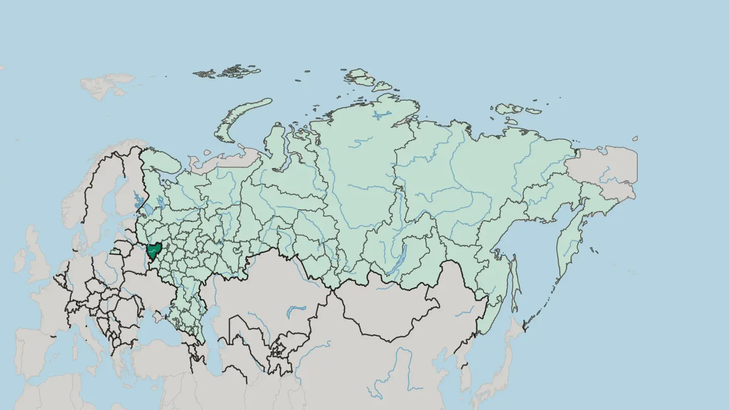 Map of Smolensk Oblast in Russia