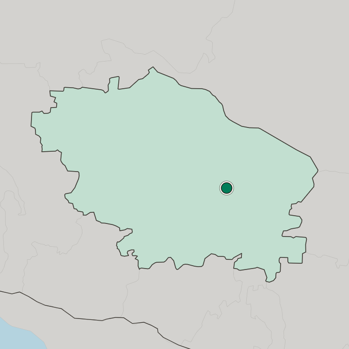 Map showing Budyonnovsk — In Stavropol Kray
