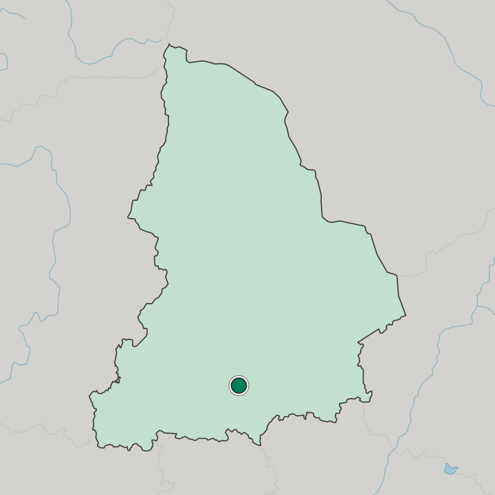 Map showing Asbest — In Sverdlovsk Oblast