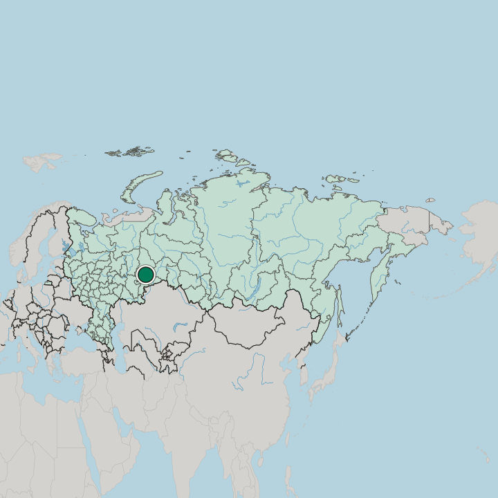 Map showing Kamensk-Ural’skiy — In Russia